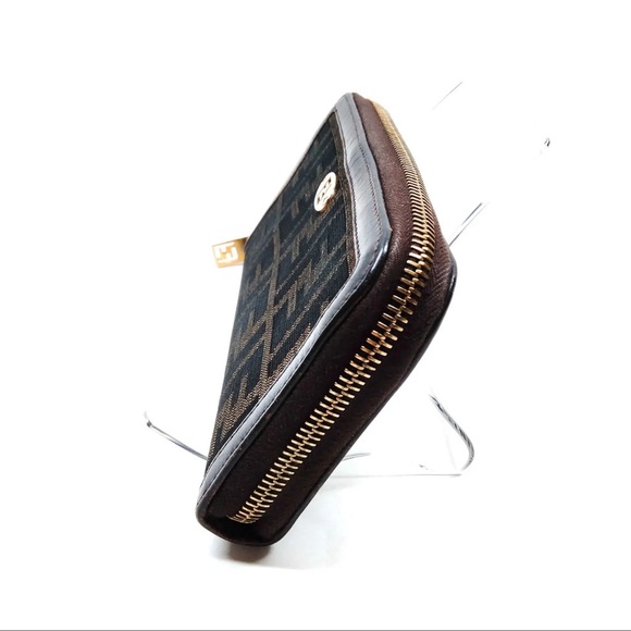 AUTH Fendi Long Wallet Brown Monogram Canvas - Picture 3 of 8